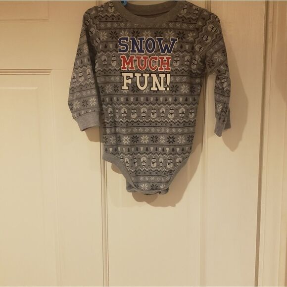 Boys Snow Much Fun Onesie Long Sleeve - Picture 2 of 5